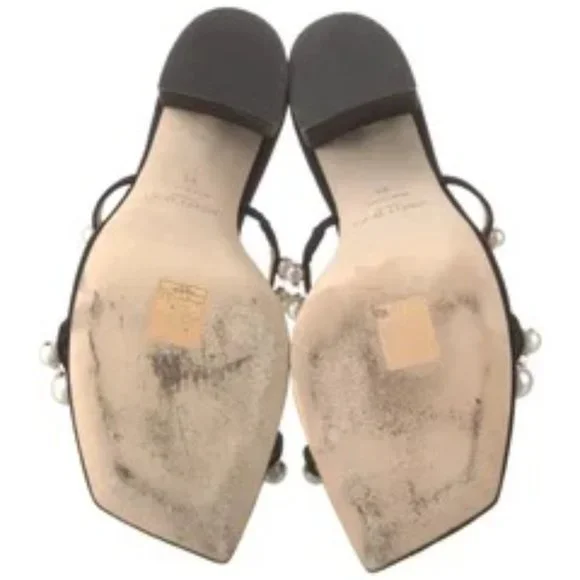 JIMMY CHOO Suede Beaded Accents Slides - Size 9 - Picture 5 of 11